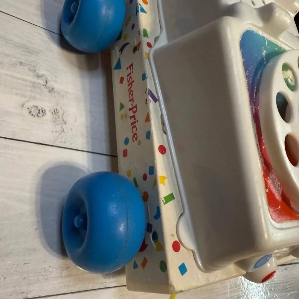 Vintage Fisher-Price Colorful Chatter Phone Toy - Red and Blue 1961